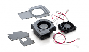 Le pack de ventilation pour l'Ultimaker Original: contient la ventilation pour la tête et la ventilation pour la carte électronique.